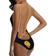 Load image into Gallery viewer, 3rd eye emoji Sexy Lacing Backless One-Piece Swimsuit