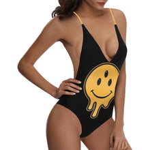 Load image into Gallery viewer, 3rd eye emoji Sexy Lacing Backless One-Piece Swimsuit